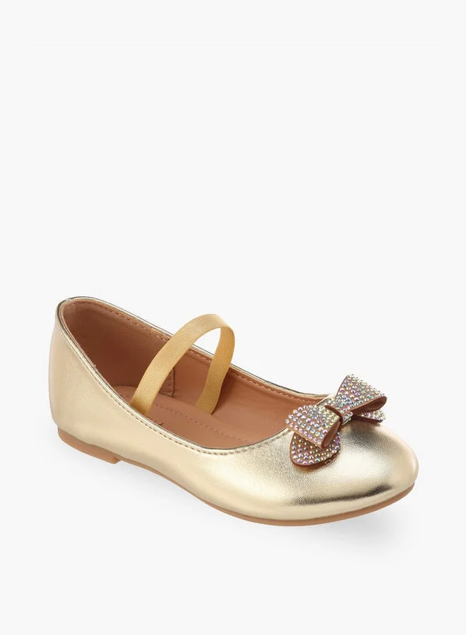 Flora Bella By Shoexpress Girls Embellished Bow Accent Ballerina Shoes Ramadan Collection